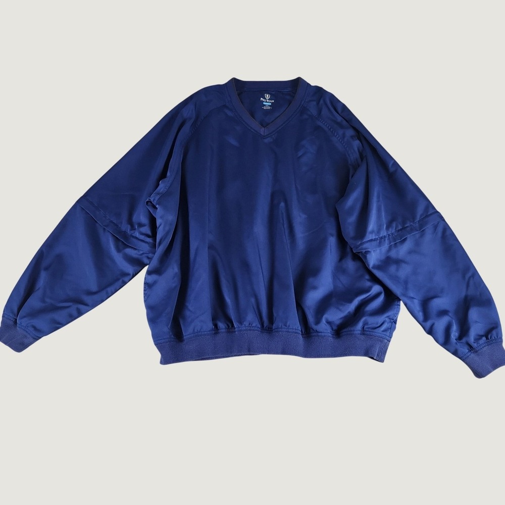 Pro Tour CoolPlay Golf Pullover Windshirt Mens XL Blue Convertible ZipOff Sleeve
